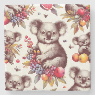 Retro süße Koala-Malerei nahtlos Steinuntersetzer