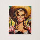 Retro süße Landfrau Puzzle (Vertikal)