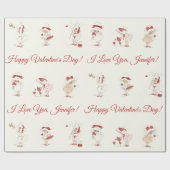 Retro Süße Mädchen Rote Herzen Name Valentinstag Geschenkpapier (Flach)