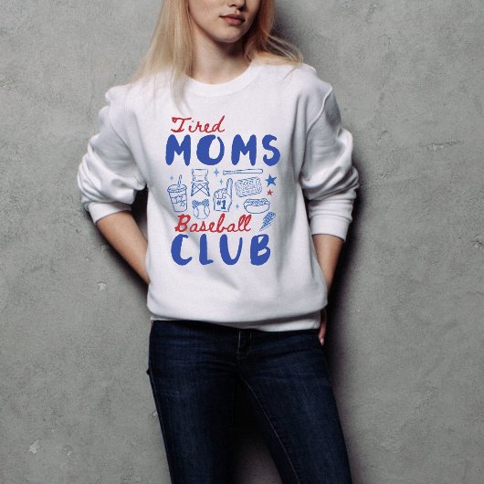 Retro Süße Müde Mütter Baseball Club Sweatshirt