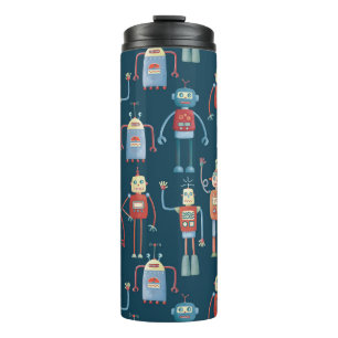 Retro Süße Roboter Thermosbecher