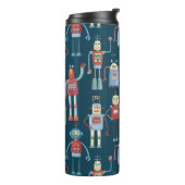 Retro Süße Roboter Thermosbecher (Nach links gedreht)