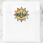 Retro Süße Sonne Quadratischer Aufkleber (Tasche)