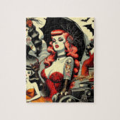 Retro Süße Tätowierte Goth Mädchen Puzzle (Vertikal)