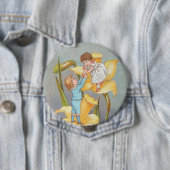 Retro süße Valentinstag, Kinder und Narzissen Button (Beispiel)