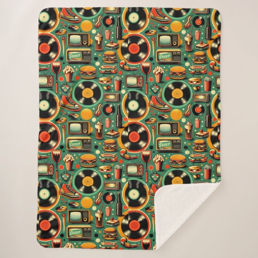 Retro-Süssen: Weiße Pastelle Sherpadecke (Vorderseite)