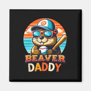 Retro Süßer Biber Daddy Bysebyll Vintage Tier Sp Magnet