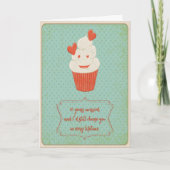 Retro Süßer Cupcake Lustiger Ehemann Valentinstag Karte (Vorderseite)