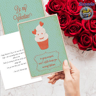Retro Süßer Cupcake Lustiger Ehemann Valentinstag Karte