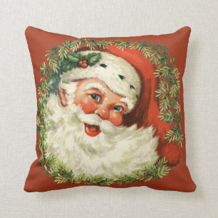 Retro Süßer Dickbauch-Weihnachtsmann-Kranz Feierta Kissen