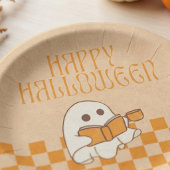 Retro Süßer Geist Frohes Halloween Pappteller