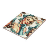 Retro Süßer Klassischer Pin-Up Fliese (Seite)