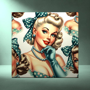 Retro Süßer Klassischer Pin-Up Fliese