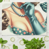 Retro Süßer Klassischer Pinup Geschirrtuch (Gefaltet)