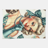 Retro Süßer Klassischer Pinup Geschirrtuch (Horizontal)