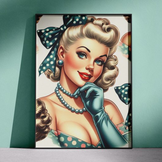 Retro Süßer Klassischer Pinup Poster