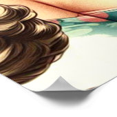 Retro Süßer Klassischer Pinup Poster (Ecke)