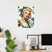 Retro Süßer Klassischer Pinup Poster (Heimbüro)