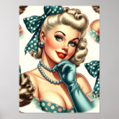 Retro Süßer Klassischer Pinup Poster (Vorne)
