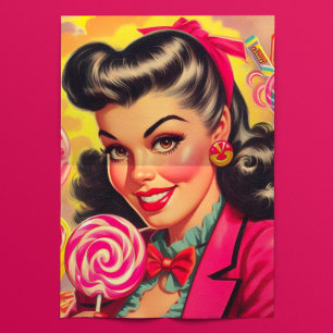 Retro Süßer Lutscher Pin-up Seidenpapier