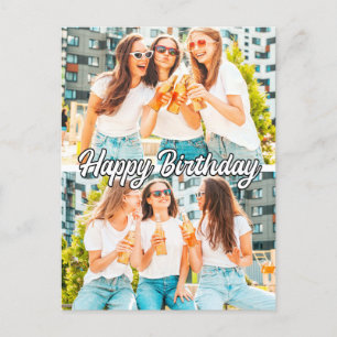 Retro Süßes Benutzerdefiniertes 2-Fotos-Template A Postkarte