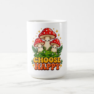 Retro Süßes Cottagecore Pilz Wähle Glückliche Tass Kaffeetasse