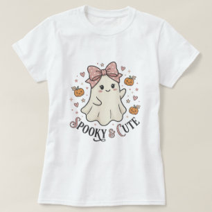 Retro-süßes Geist-Schleifen Halloween Grafik T-Shi T-Shirt