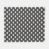 Retro Süßes Schwarz-Weiß-Herzmuster Fleecedecke (Vorderseite (Horizontal))