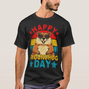 Retro süßes Waldmurmeltier frohen Murmeltiertag Ti T-Shirt