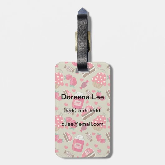 Retro-Süßigkeiten Gepäckanhänger (Rückseite vertikal)