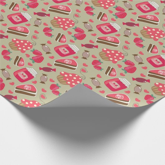 Retro-Süßigkeiten Geschenkpapier (Ecke)
