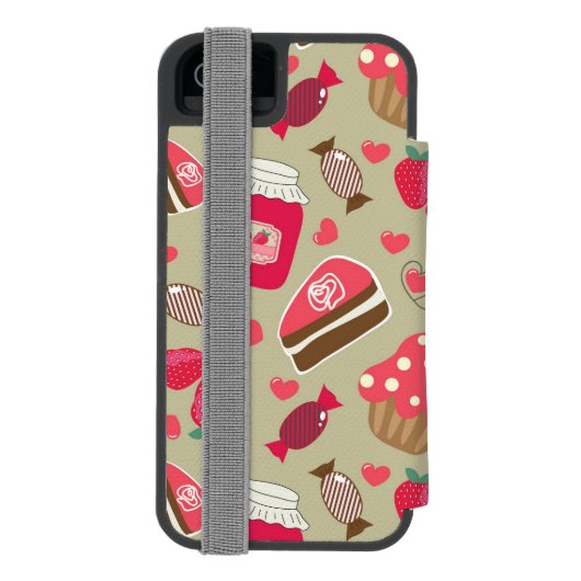 Retro Süßigkeiten Incipio iPhone Geldbeutel-Hülle (Folio Rückseite)