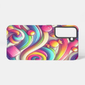 Retro-Süßigkeiten mit mehrfarbigen Cartoon Samsung Galaxy Hülle (Rückseite (Horizontal))
