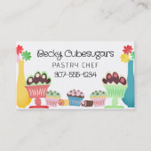 Retro Süßigkeiten Nachspeisen Backwaren Konditorei Visitenkarte (Vorderseite)