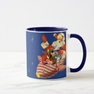 Retro-Süßigkeiten-Raketen-Weihnachtsmann-Trinkbech Tasse