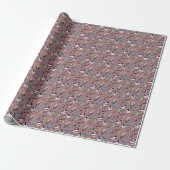 Retro-Süßigkeiten - Rosa Geschenkpapier (Ungerollt)