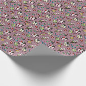 Retro-Süßigkeiten - Rosa Geschenkpapier (Ecke)