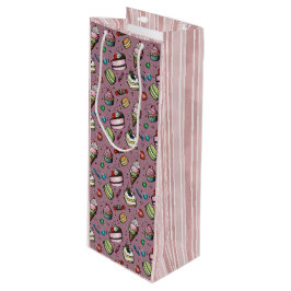 Retro-Süßigkeiten - Rosa Geschenktüte Für Weinflaschen