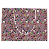 Retro-Süßigkeiten - Rosa Große Geschenktüte (Rückseite)