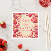 Retro-Süßigkeiten Valentinsfeier Serviette (Beispiel)