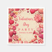 Retro-Süßigkeiten Valentinsfeier Serviette (Vorderseite)