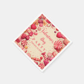 Retro-Süßigkeiten Valentinsfeier Serviette (Ecke)