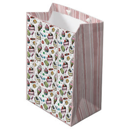 Retro-Süßigkeiten- Weiß Mittlere Geschenktüte