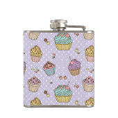 Retro Süßigkeitens-Muster Flachmann (Rückseite)