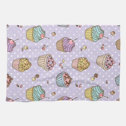 Retro Süßigkeitens-Muster Geschirrtuch (Horizontal)