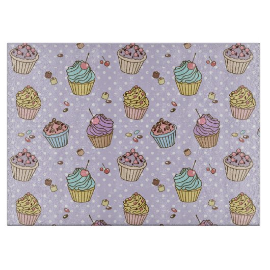 Retro Süßigkeitens-Muster Schneidebrett (Vorderseite)