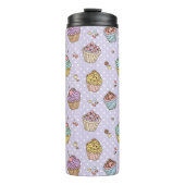 Retro Süßigkeitens-Muster Thermosbecher (Vorderseite)