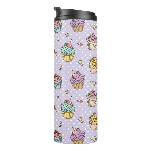 Retro Süßigkeitens-Muster Thermosbecher (Nach rechts gedreht)