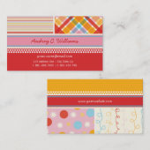 Retro Süßigkeits-Rosa-kombinierte Visitenkarte (Vorne/Hinten)