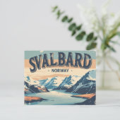Retro Svalbard Postkarte (Stehend Vorderseite)